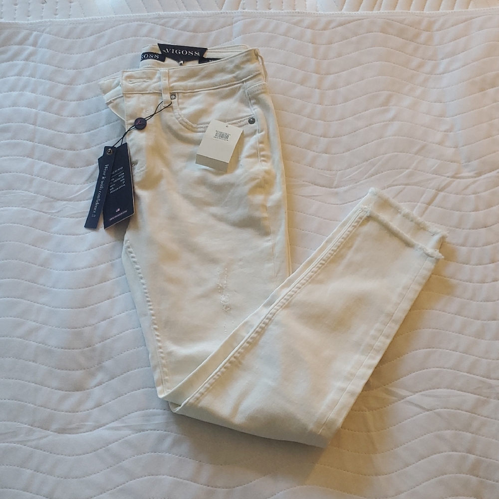 Vigoss Women's Cropped Jeans in White
